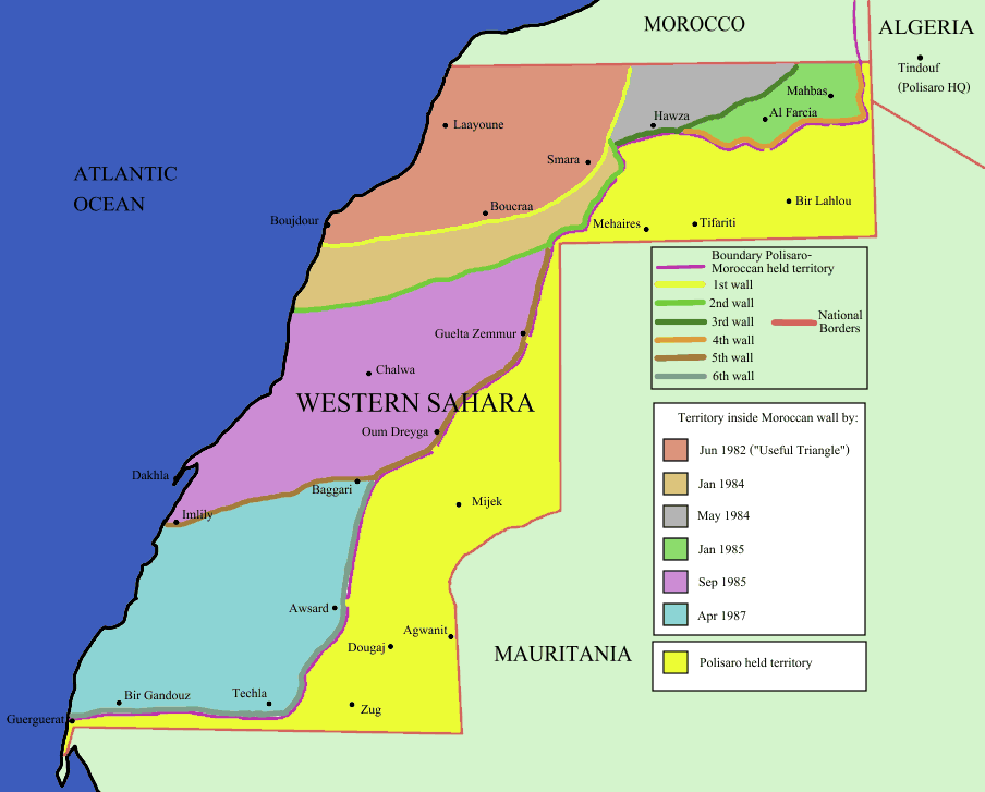 Muro marocchino nel Sahara Occidentale